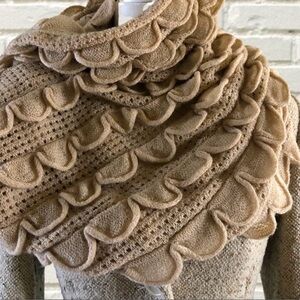 Taleen olive soft scalloped infinity scarf NEW